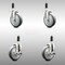 Service Caster 5 Inch 316SS Thermoplastic Rubber Swivel 1-1/8 Inch Stem Caster Brake SCC, 2PK SCC-SS316EX20S514-TPRB-2-TLB-2-118 - alternate 1